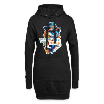 Lustiger Koi Karpfen Fisch mit Spruch - Hoodie-Kleid - Schwarz - Vorne