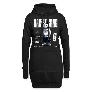 Rabbit Gang - Hoodie-Kleid - Schwarz - Vorne
