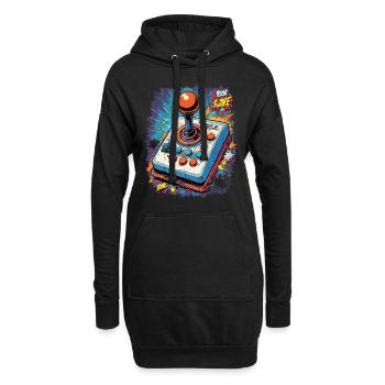 Retro Gamer Joystick / Controller Jeux de console - Sweat-shirt à capuche long Femme - noir - Devant