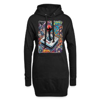 Retro Gamer Joystick / Controller Jeux de console - Sweat-shirt à capuche long Femme - noir - Devant