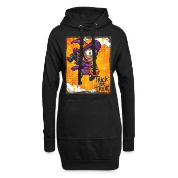 Sorcière mignonne Halloween Trick Or Treat Fun - Sweat-shirt à capuche long Femme - noir - Devant