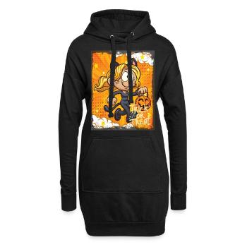 Sorcière mignonne Halloween Trick Or Treat Fun - Sweat-shirt à capuche long Femme - noir - Devant