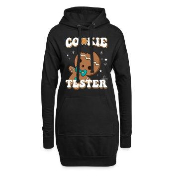 Cookie Tester Lebkuchenfigur Winterfreude - Hoodie-Kleid - Schwarz - Vorne