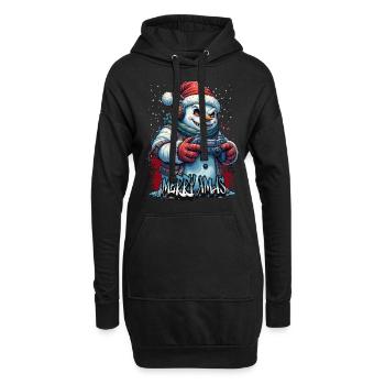 Méchant Noël Gamer Bonhomme de neige Joyeux Noël - Sweat-shirt à capuche long Femme - noir - Devant