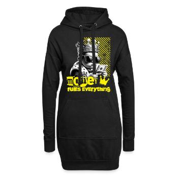 Money Rules Everything Mit Coolem Babykönig - Hoodie-Kleid - Schwarz - Vorne