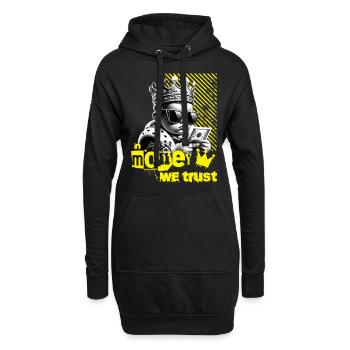 En argent nous faisons confiance avec un motif de dicton cool - Sweat-shirt à capuche long Femme - noir - Devant