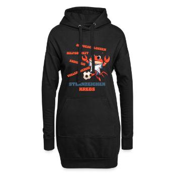 Fußball Sternzeichen Krebs Fußballer Eigenschaften - Hoodie-Kleid - Schwarz - Vorne