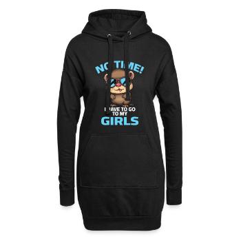 Loutre Pas de temps pas de temps Je dois aller voir mes filles - Sweat-shirt à capuche long Femme - noir - Devant