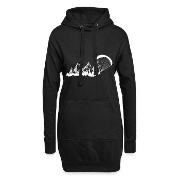 Berg - Gleitschirmfliegen - (8) - Hoodie-Kleid - Schwarz - Vorne