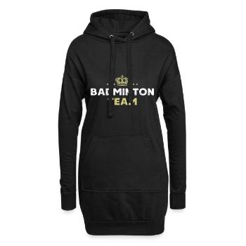 Badminton Team - Hoodie-Kleid - Schwarz - Vorne