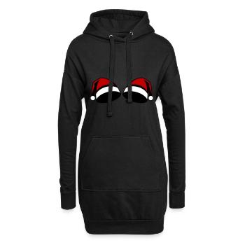 Chapeau de Noël Bonnet de Noël - Sweat-shirt à capuche long Femme - noir - Devant