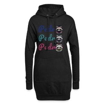 waschbär,graffiti,grau, Aquarell,urban - Hoodie-Kleid - Schwarz - Vorne
