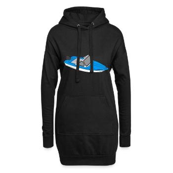 Boot DDR Comic Zeichnung Ostalgie Ossi Osten Ibis - Hoodie-Kleid - Schwarz - Vorne