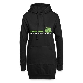Lustige Gartenblumen Gärtner - Hoodie-Kleid - Schwarz - Vorne