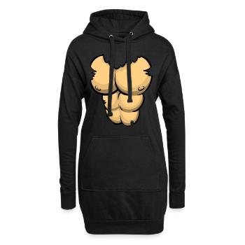 Gorilla Kostüm Gorilla Brust - Hoodie-Kleid - Schwarz - Vorne