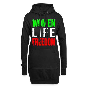 Women life freedom - Hoodie-Kleid - Schwarz - Vorne