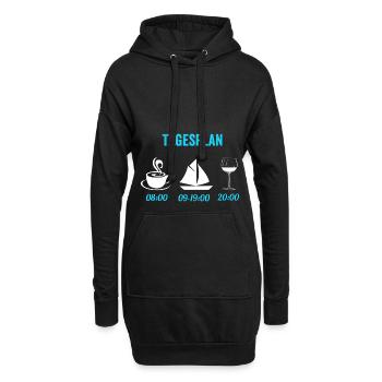 Tagesplan für Segler - Hoodie-Kleid - Schwarz - Vorne