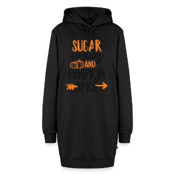 Zucker Süßigkeiten und Kürbis Gewürz TShirt Herbst - Hoodie-Kleid - Schwarz - Vorne - AI Model Female 172 light (172cm)