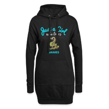 Schlangenentwurf für Mädchen | Kinderschlangenentwurf - Hoodie-Kleid - Schwarz - Vorne