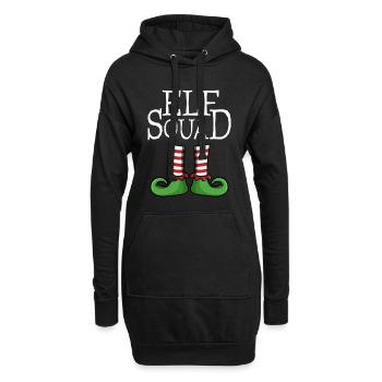 Elf Squad - Team Groupe Xmas Christmas Costume - Hoodie Dress - black - Front