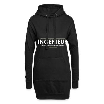 Ingenieur - Hoodie-Kleid - Schwarz - Vorne