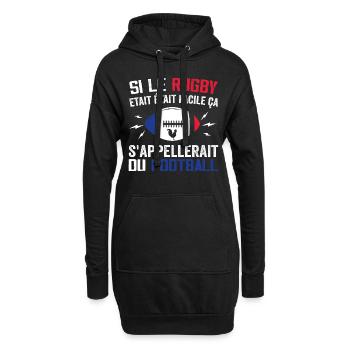 Si Le Rugby etait Facile ca s'appellerait du Foot - Sweat-shirt à capuche long Femme - noir - Devant