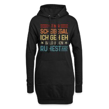 Scheißegal Ich geh eh bald in den Ruhestand - Hoodie-Kleid - Schwarz - Vorne