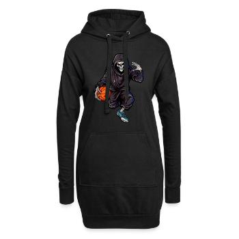 Crâne en combinaison de jogging avec ballon de basket-ball - Sweat-shirt à capuche long Femme - noir - Devant