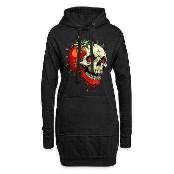 Crâne de tomate // Totenkopf Tomate / Ketchup FS0072 - Sweat-shirt à capuche long Femme - noir - Devant
