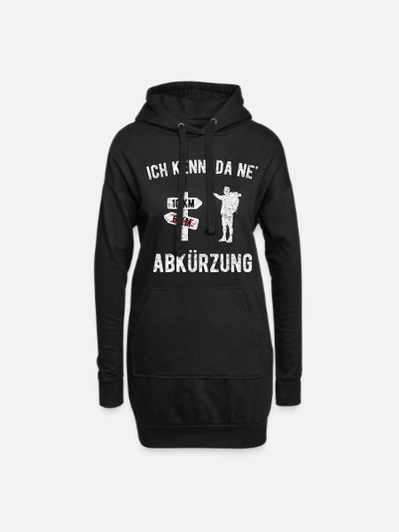 Ich kenn da ne Abkürzung - Hoodie-Kleid - Schwarz