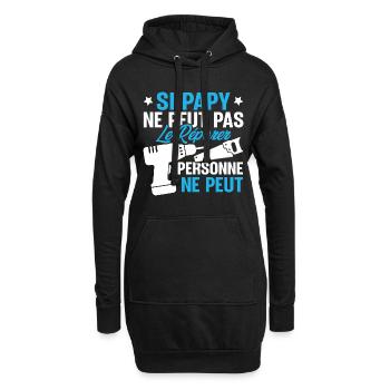 Si Papy ne peut pas le Réparer personne ne peut - Sweat-shirt à capuche long Femme - noir - Devant