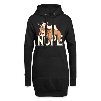 Sloth Llama while chilling - Hoodie Dress - black - Front