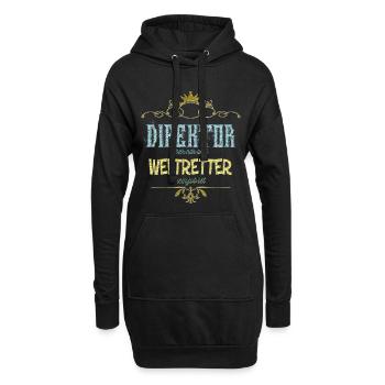 Direktor Weltretter - Hoodie-Kleid - Schwarz - Vorne