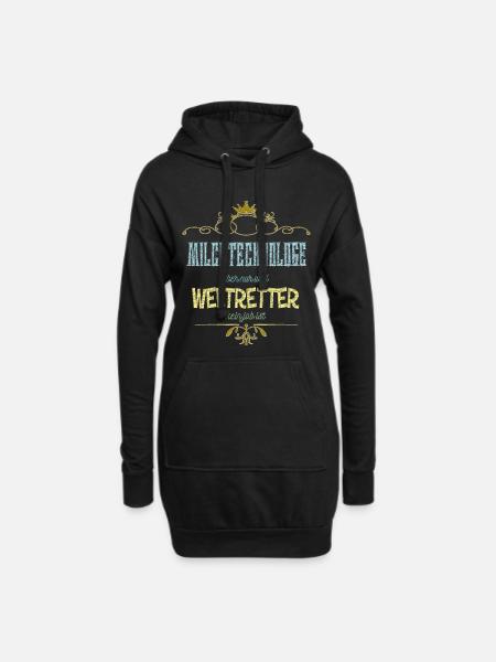 Milchtechnologe Weltretter - Hoodie-Kleid - Schwarz