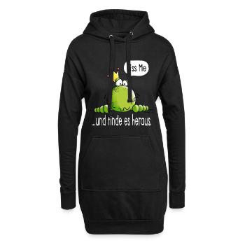 Küss mich oder finde es heraus - Frosch - Geschenk - Hoodie-Kleid - Schwarz - Vorne