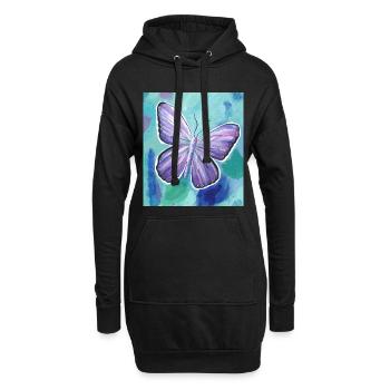 papillon - Sweat-shirt à capuche long Femme - noir - Devant