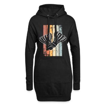 Badminton - Sweat-shirt à capuche long Femme - noir - Devant