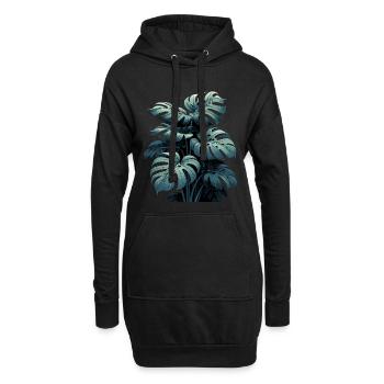 Cadeau de la forêt tropicale Monstera deliciosa - Sweat-shirt à capuche long Femme - noir - Devant
