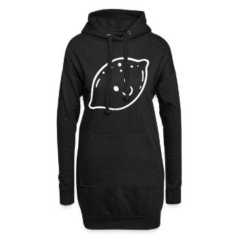 smiley citron drôle - Sweat-shirt à capuche long Femme - noir - Devant