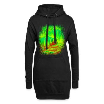 Sensation estivale feuilles aux couleurs de l’été - Sweat-shirt à capuche long Femme - noir - Devant