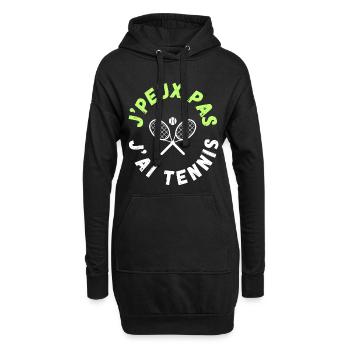 Design Tennis - Sweat-shirt à capuche long Femme - noir - Devant