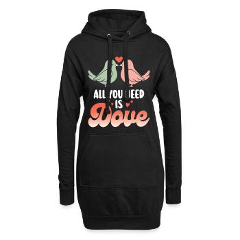 Wortspiel Vogeltaube Humor - Hoodie-Kleid - Schwarz - Vorne