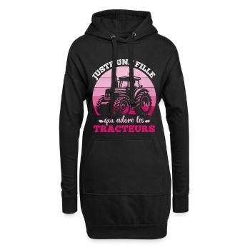 Just a girl who loves tractors humor - Hoodie Dress - black - Front
