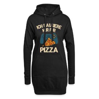 Je fais juste une pause pour pizza - motif gamer - Sweat-shirt à capuche long Femme - noir - Devant