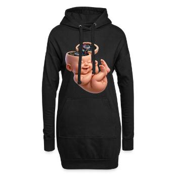 BABY NERD - geek & scifi - Sweat-shirt à capuche long Femme - noir - Devant