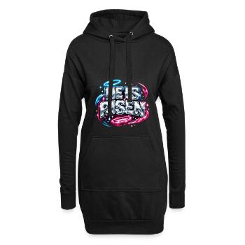 He is Risen Streetwear Spruch - Hoodie-Kleid - Schwarz - Vorne