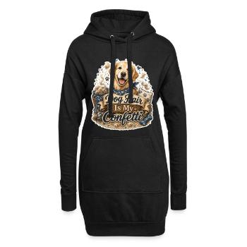 Les poils de chien, c’est mon confetti, mon petit - Sweat-shirt à capuche long Femme - noir - Devant