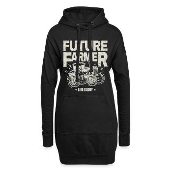 Zukünftiger Farmer Baby Tractor Vintage Dad - Hoodie-Kleid - Schwarz - Vorne