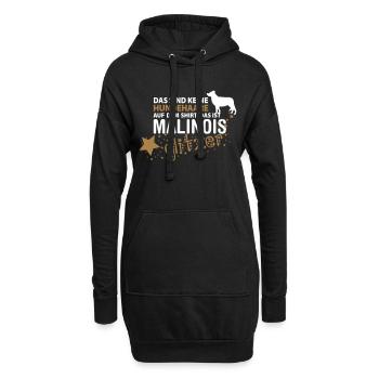Malinois Glitzer - Hoodie-Kleid - Schwarz - Vorne