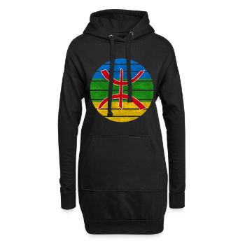 Symbole Imazighen - Sweat-shirt à capuche long Femme - noir - Devant
